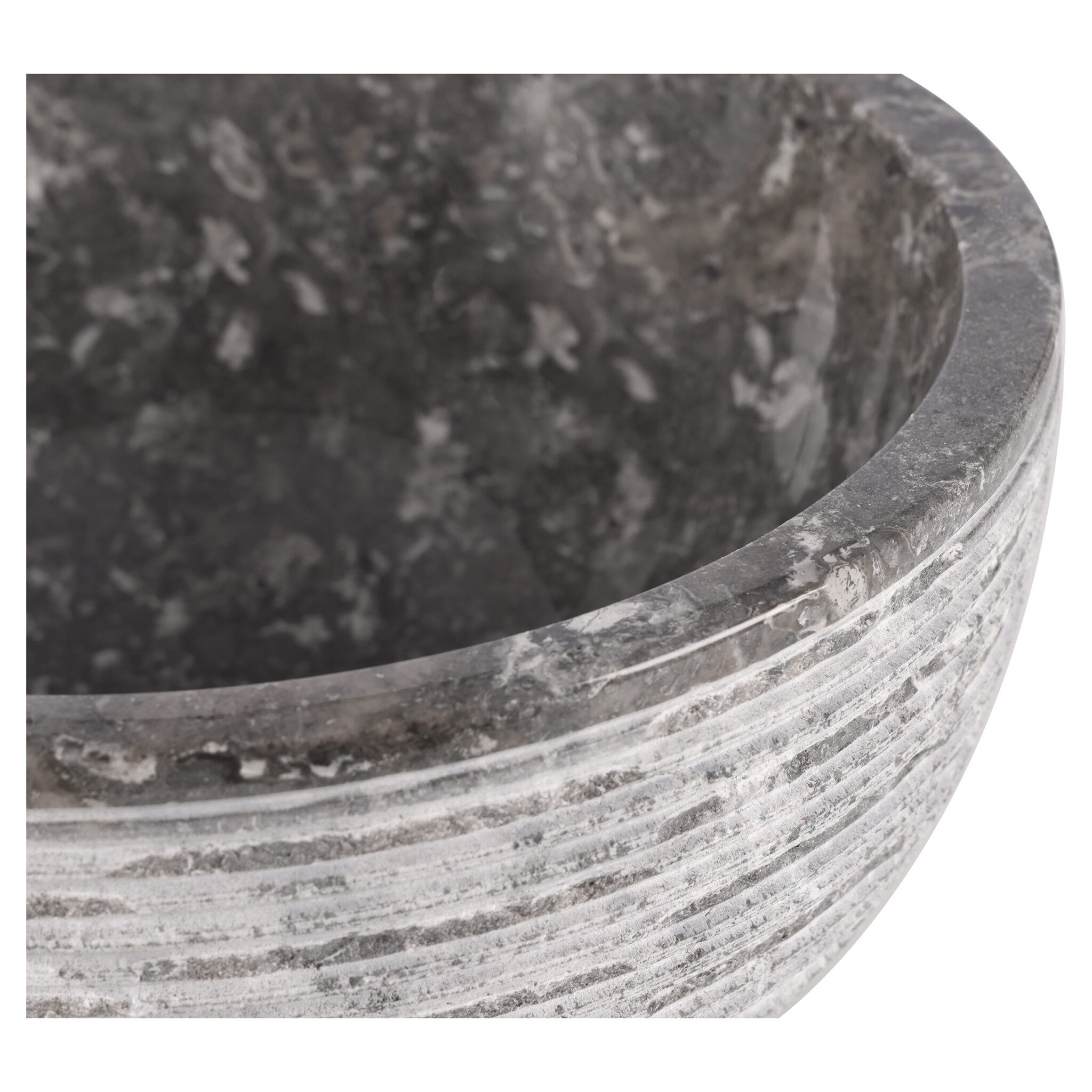 Rene Houtman Luxe Waskom Grijs Marmer | Rond | Ø38 x 15 cm
