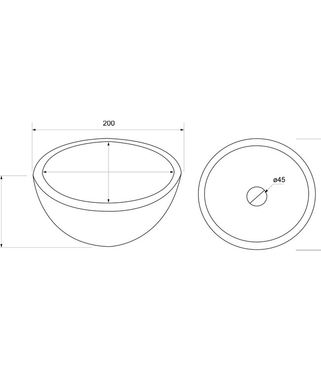 Rene Houtman Waskom Marmer Wit | Ø20 x H10 cm