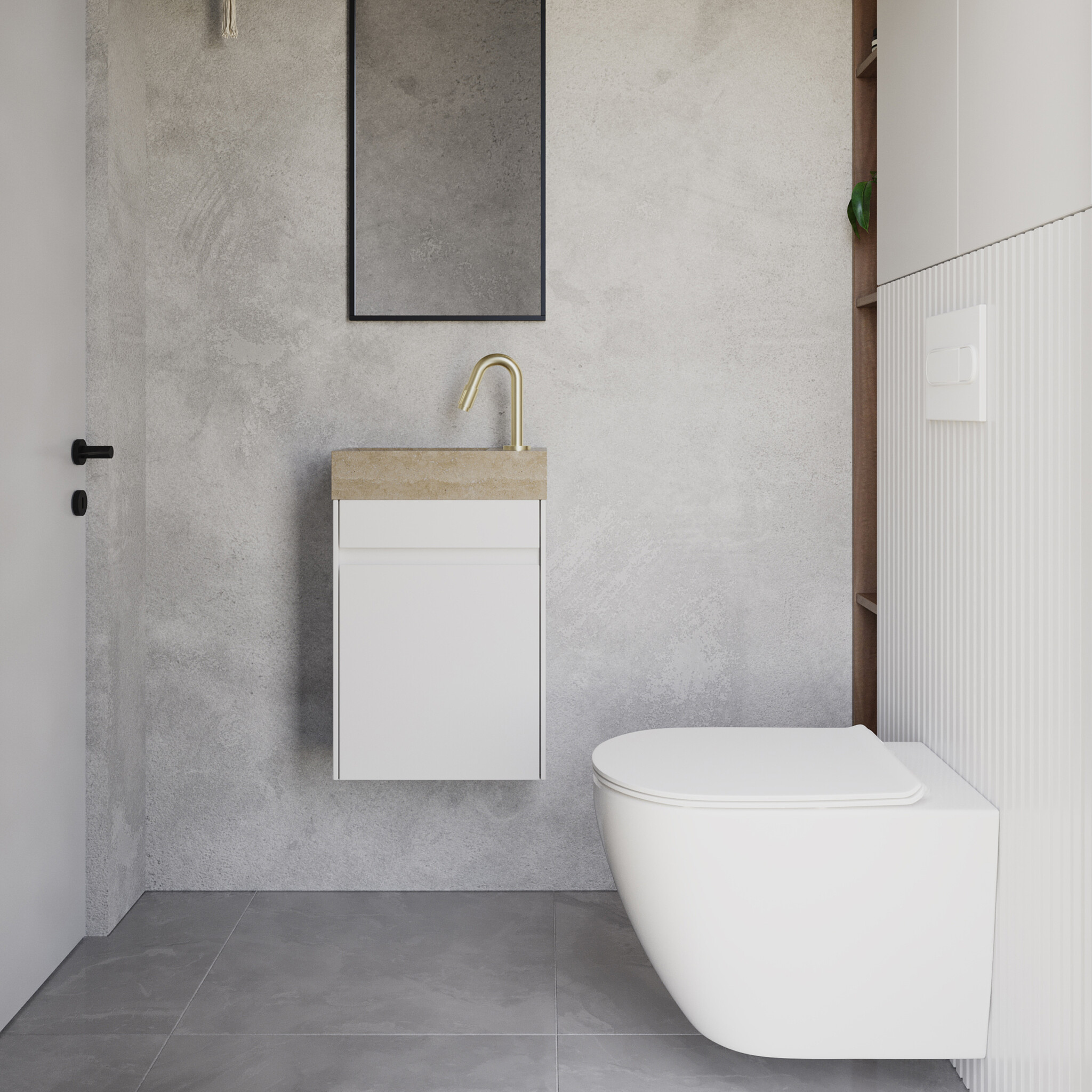 Differnz Fontein Hura Marmer Crème | B40 x D22 x H9 cm