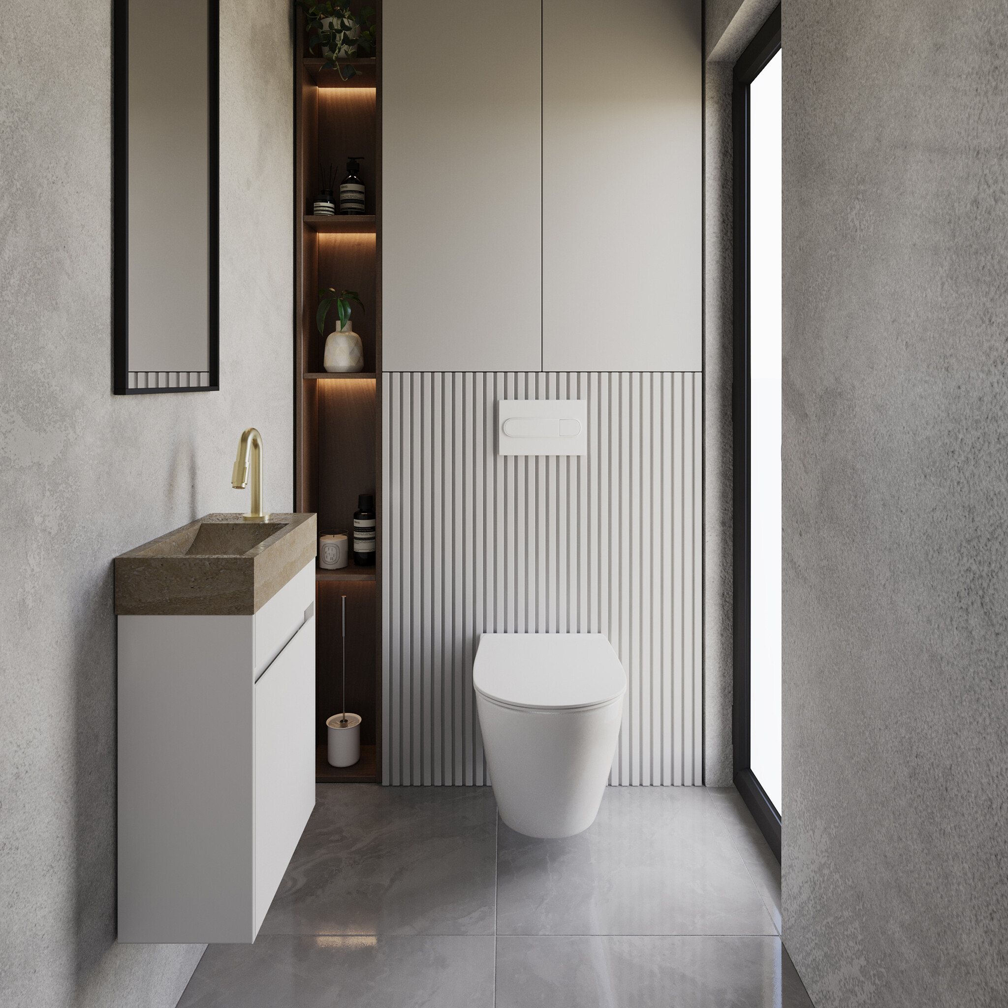 Differnz Fontein Hura Marmer Crème | B40 x D22 x H9 cm