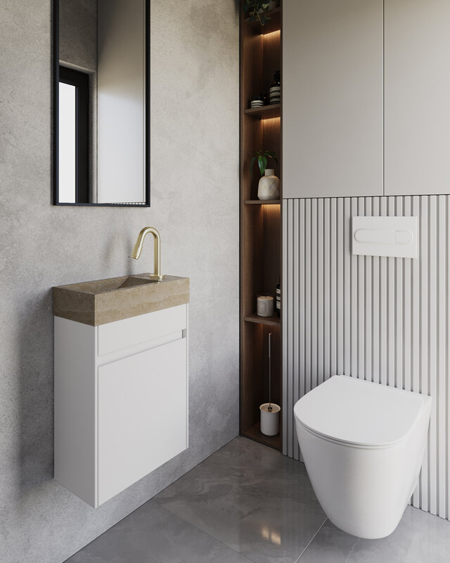 Differnz Fontein Hura Marmer Crème | B40 x D22 x H9 cm