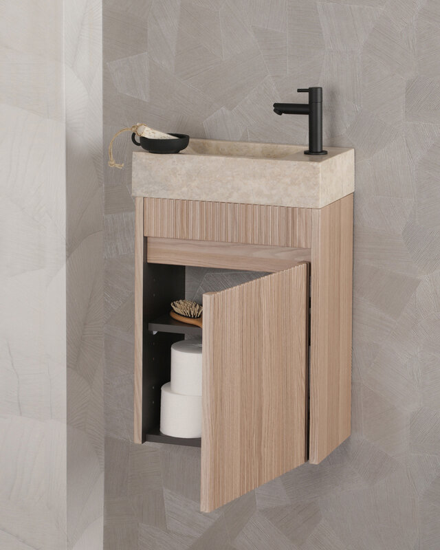 Differnz Fontein Hura Marmer Crème | B40 x D22 x H9 cm
