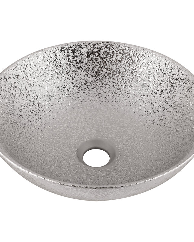 Differnz Waskom Bright Zilver Keramiek | Ø36 x H14 cm