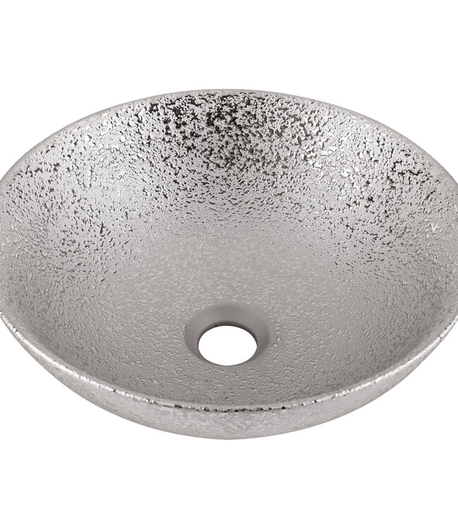 Differnz Waskom Bright Zilver Keramiek | Ø36 x H14 cm