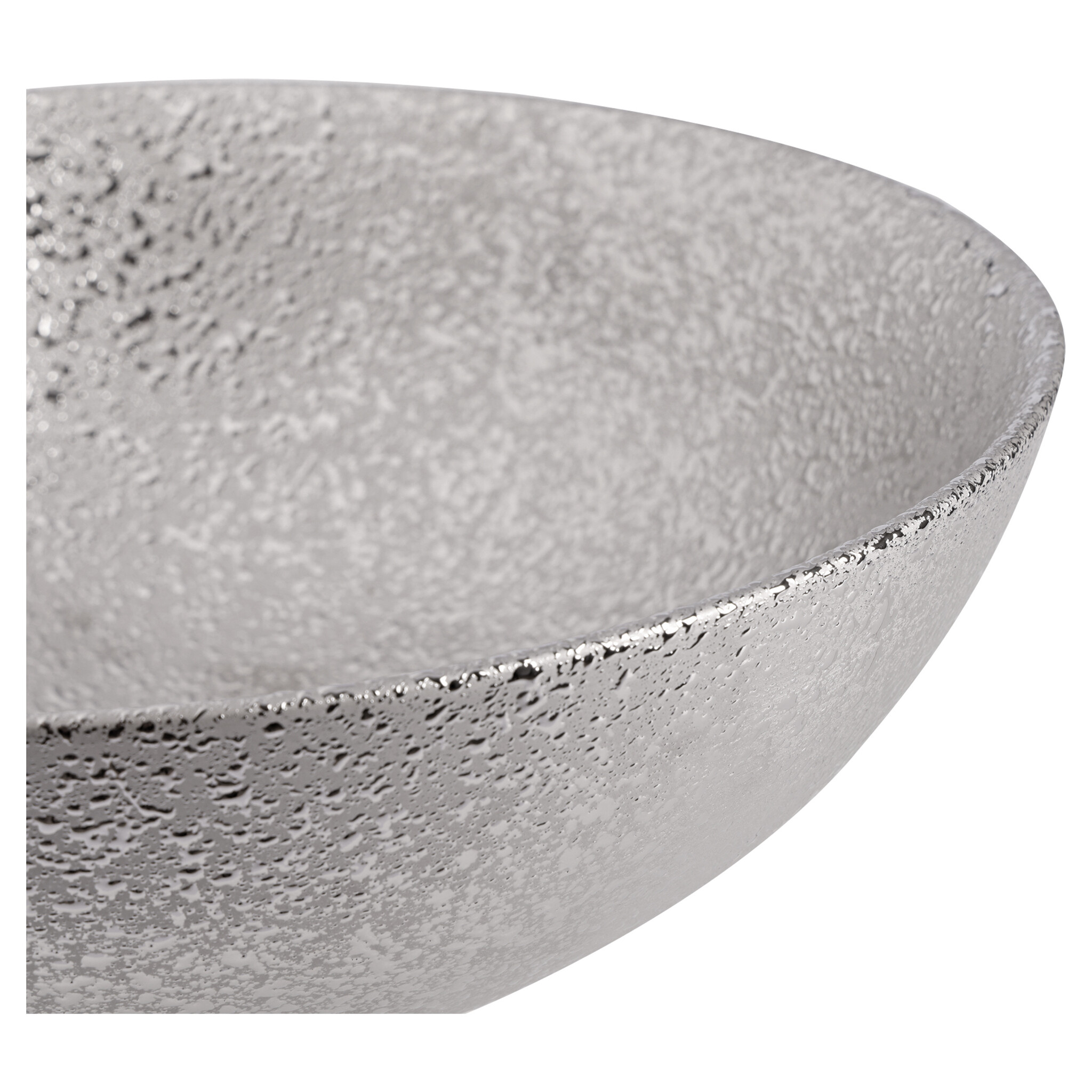 Differnz Waskom Bright Zilver Keramiek | Ø36 x H14 cm