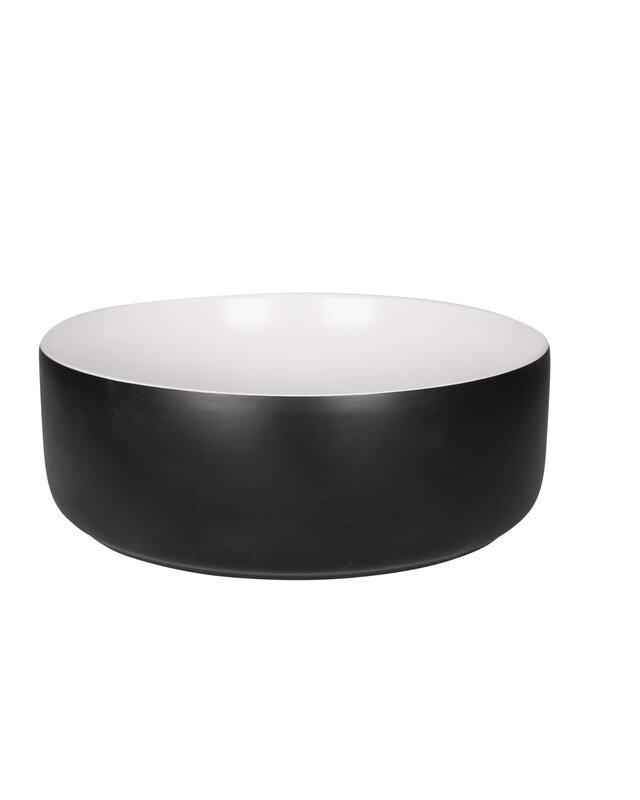 Differnz Waskom Mira Keramiek | Zwart/Wit | Ø36xH12 cm