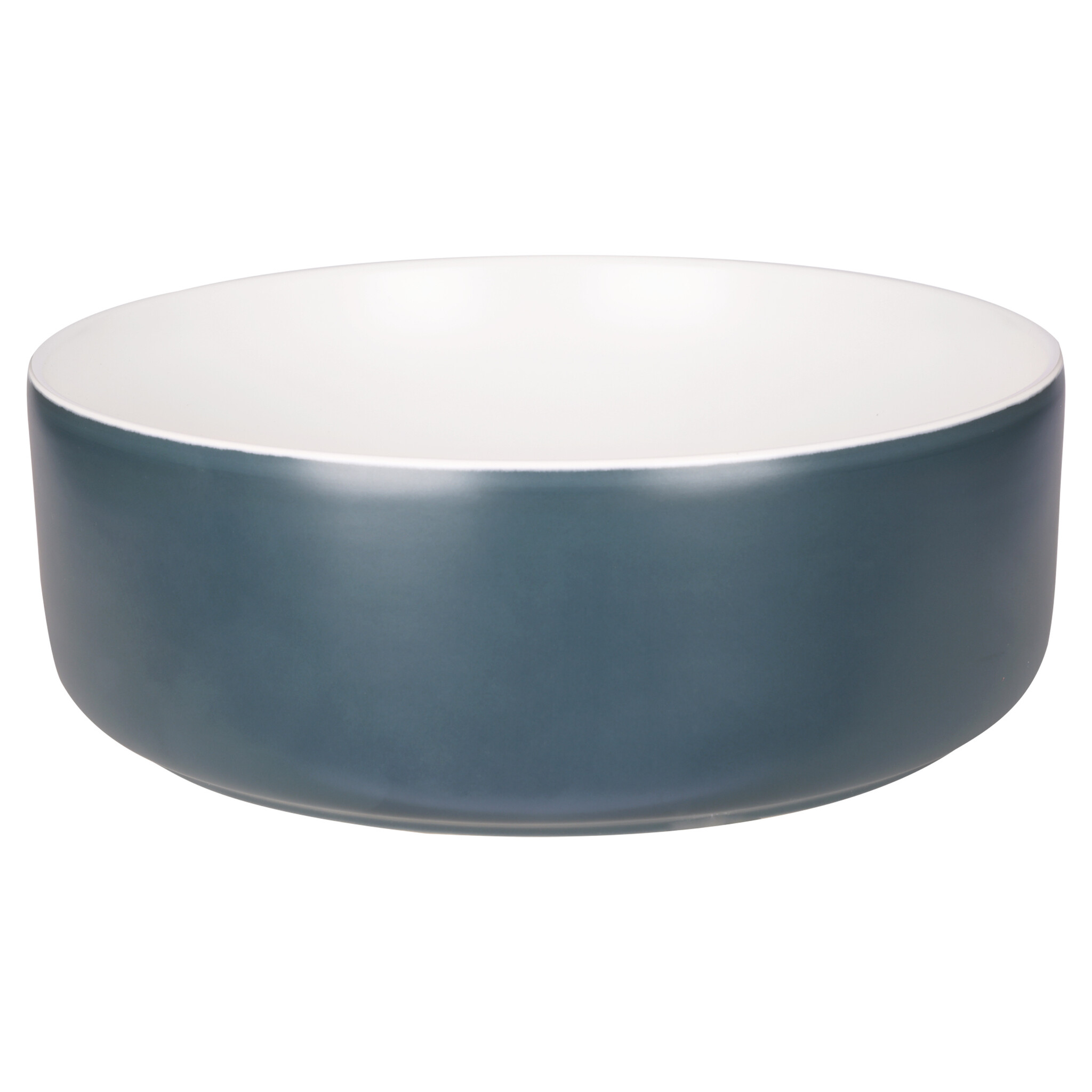 Differnz Waskom Mira Keramiek | Blauw/Wit | Ø36xH12 cm