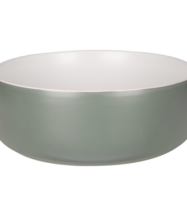 Differnz Waskom Mira Keramiek | Groen/Wit | Ø36xH12 cm