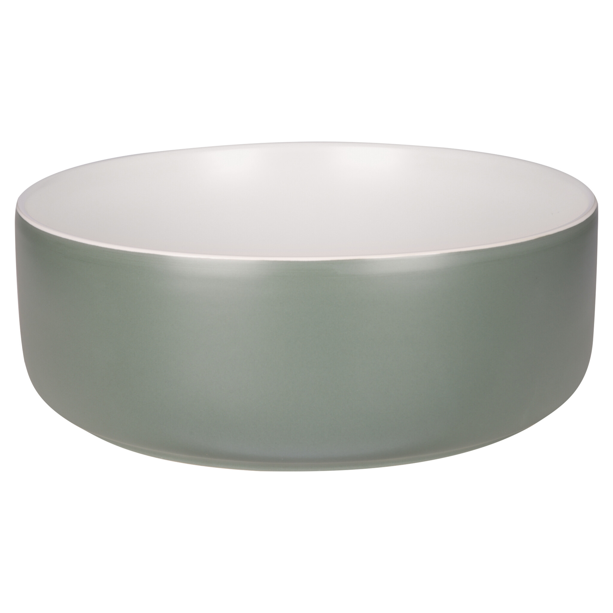 Differnz Waskom Mira Keramiek | Groen/Wit | Ø36xH12 cm