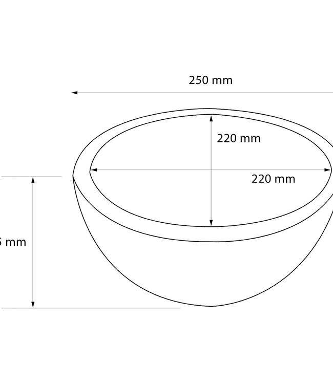 Differnz Waskom River Keramiek | Mat Zwart | Ø25xH11,5 cm