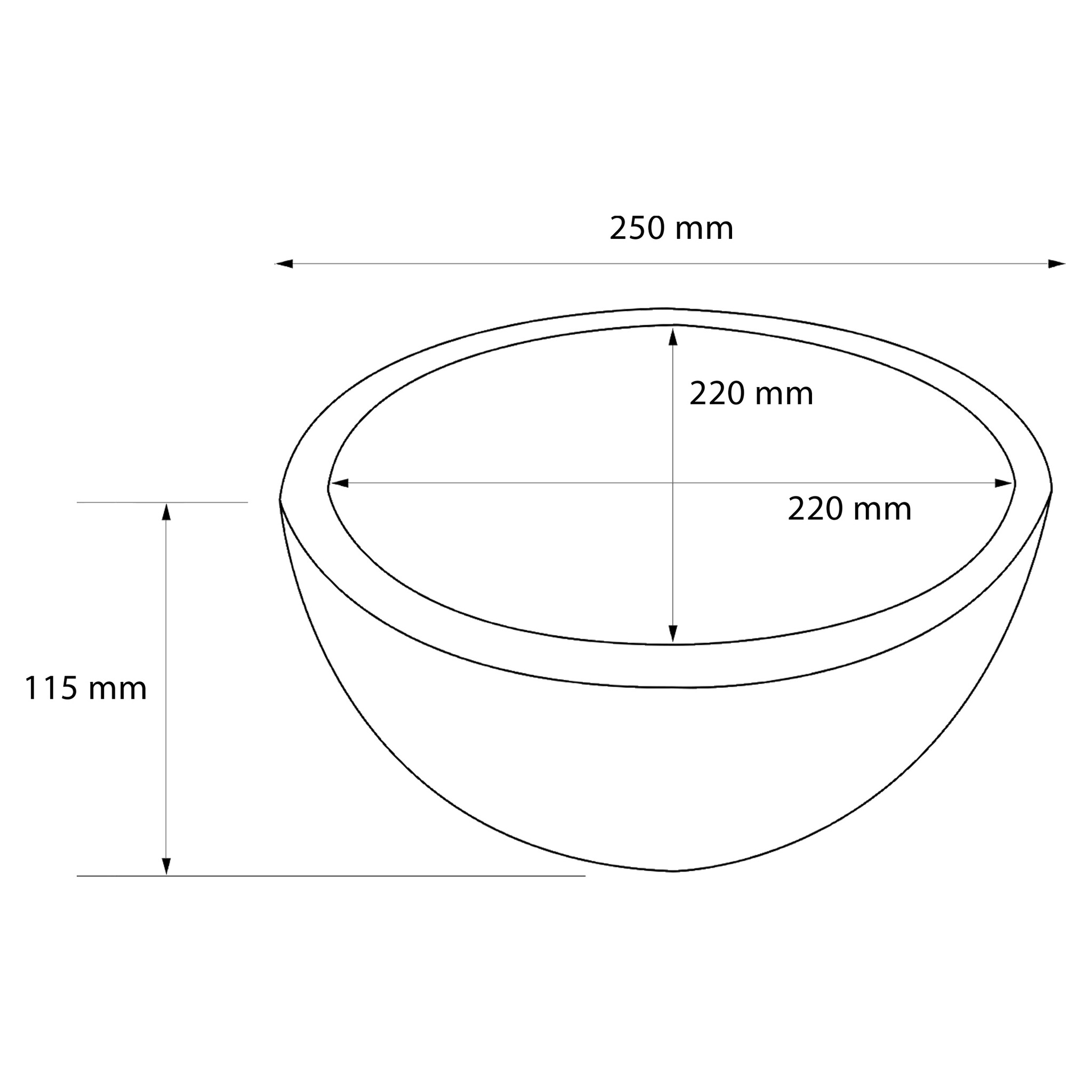Differnz Waskom River Keramiek | Mat Zwart | Ø25xH11,5 cm