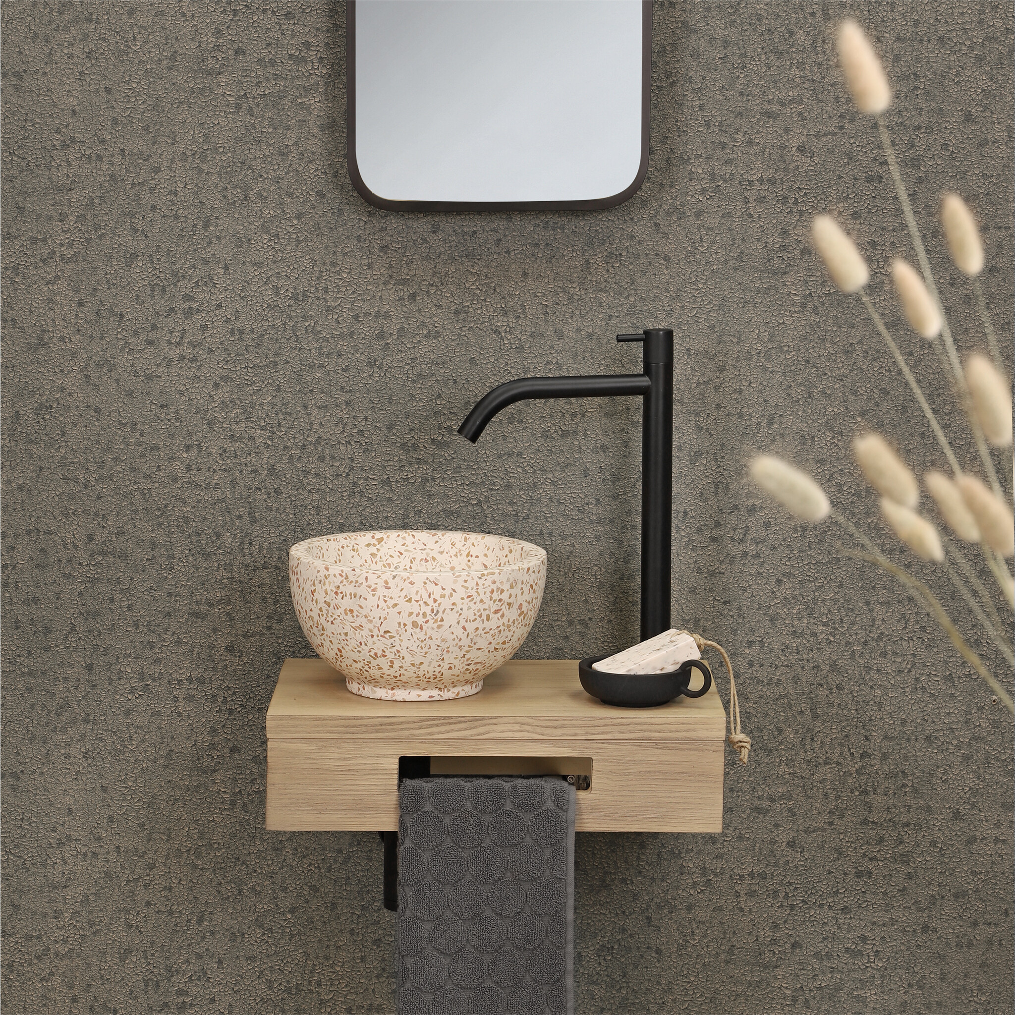 Differnz Waskom River Terrazzo | Beige | Ø25 x H12 cm