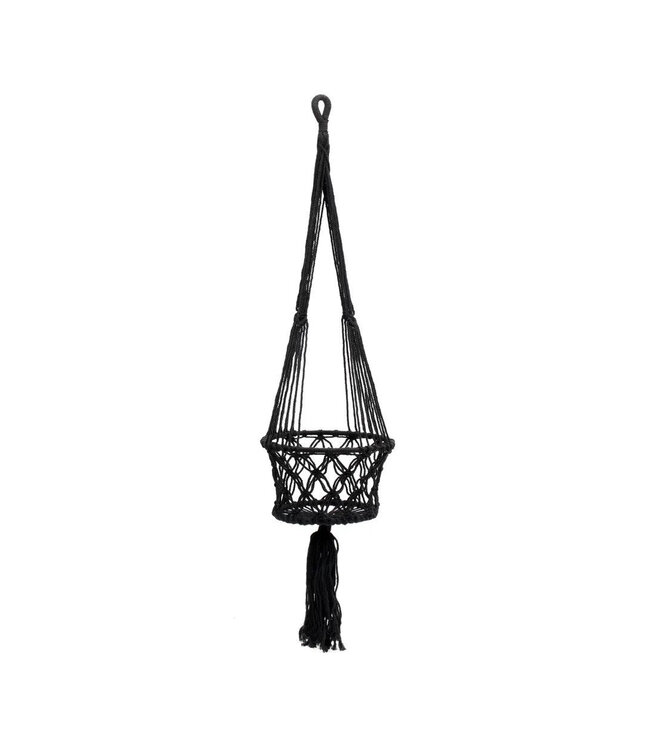 Bazar Bizar De Macramé Plantenhanger - Zwart - M_40
