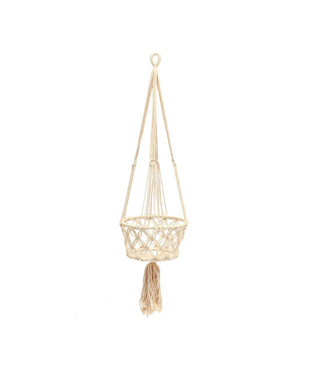 Bazar Bizar De Macramé Plantenhanger - Wit - M_40