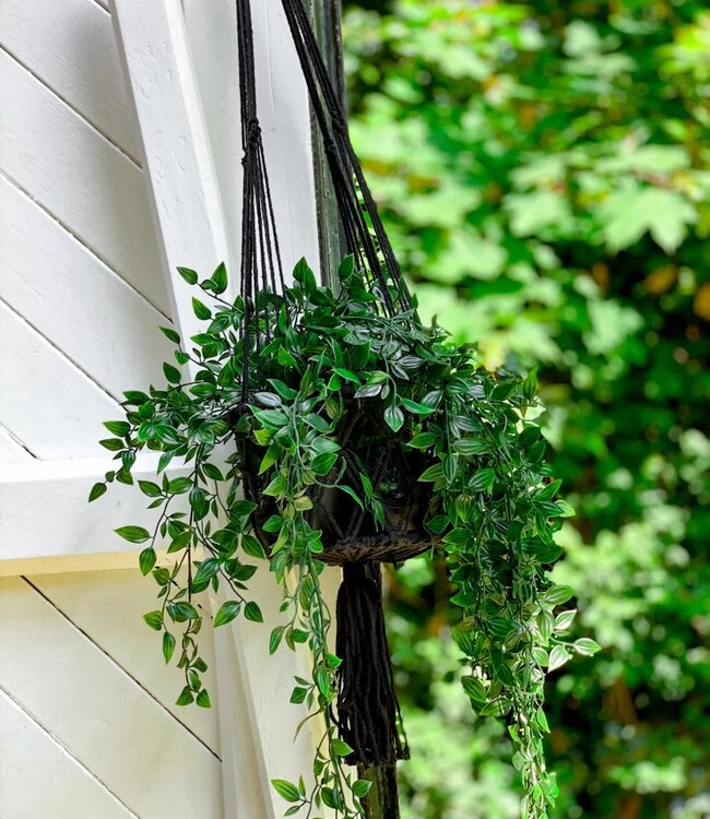 Bazar Bizar De Macramé Plantenhanger - Zwart - M_40