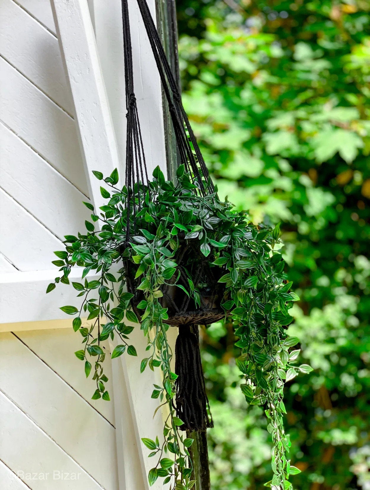 Bazar Bizar De Macramé Plantenhanger - Zwart - M_40