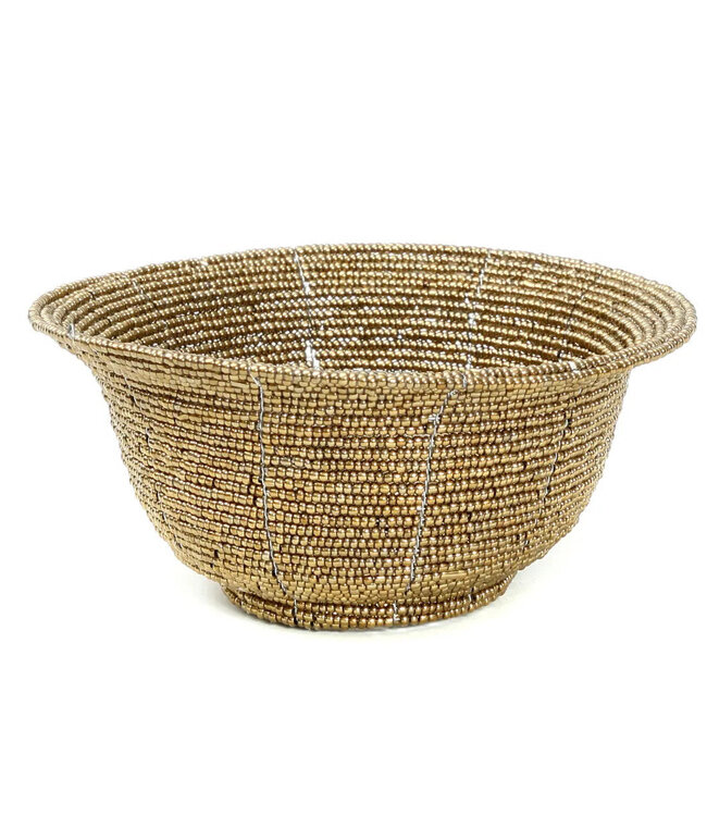 Bazar Bizar De Beaded Kom Laag - Goud - S
