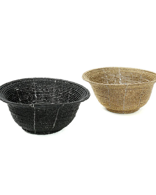 Bazar Bizar De Beaded Kom Laag - Goud - S