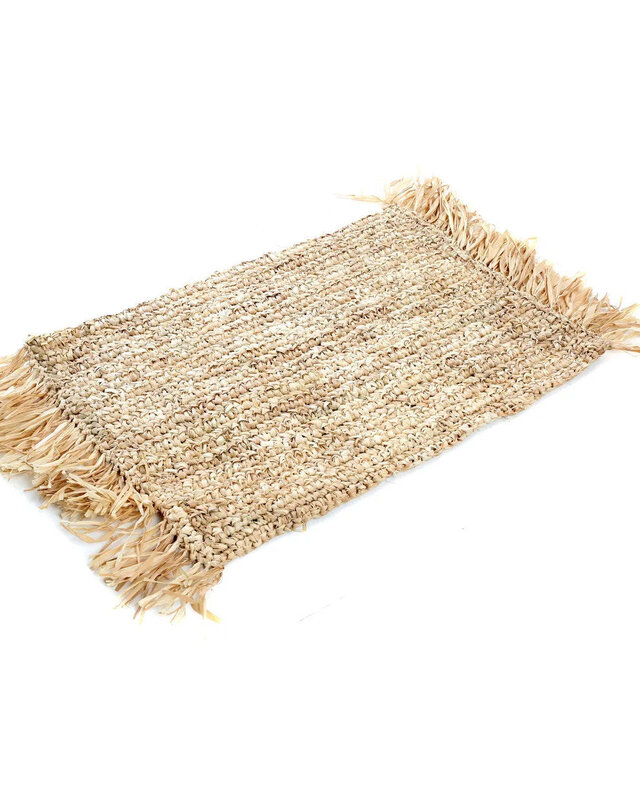 Bazar Bizar De Fringe Raffia Placemat Rechthoeking - Naturel