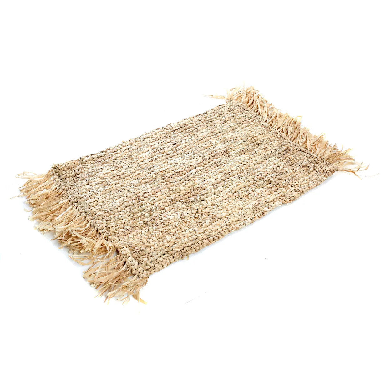 Bazar Bizar De Fringe Raffia Placemat Rechthoeking - Naturel