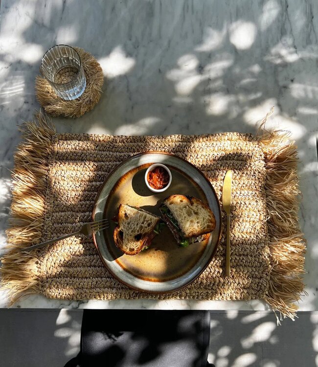 Bazar Bizar De Fringe Raffia Placemat Rechthoeking - Naturel