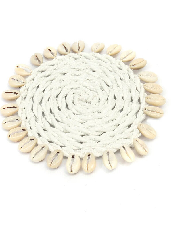 Bazar Bizar De Seagrass Shell Onderzetter - Wit
