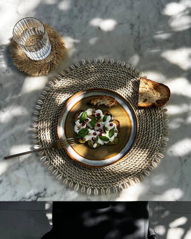 Bazar Bizar De Seagrass Shell Placemat - Naturel