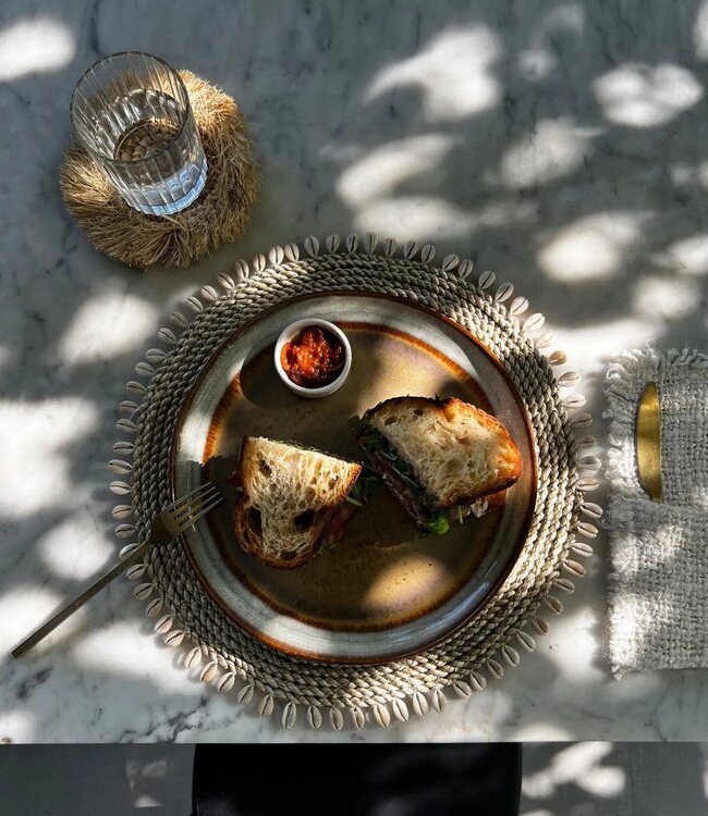 Bazar Bizar De Seagrass Shell Placemat - Naturel