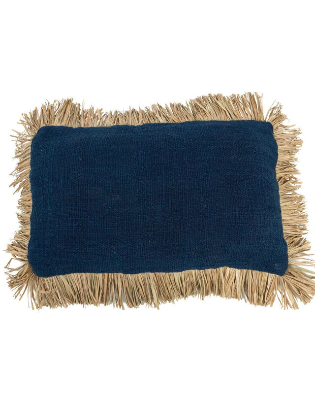 Bazar Bizar De Saint Tropez Kussenhoes - Blauw Naturel - 30x50