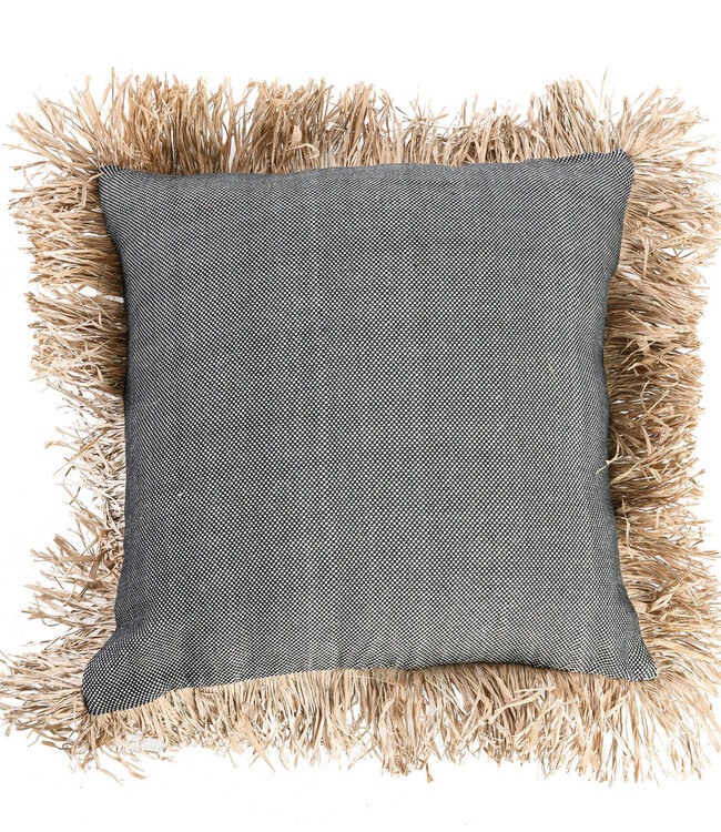 Bazar Bizar De Cotton Bonita Kussenhoes - Zwart Naturel - 60x60