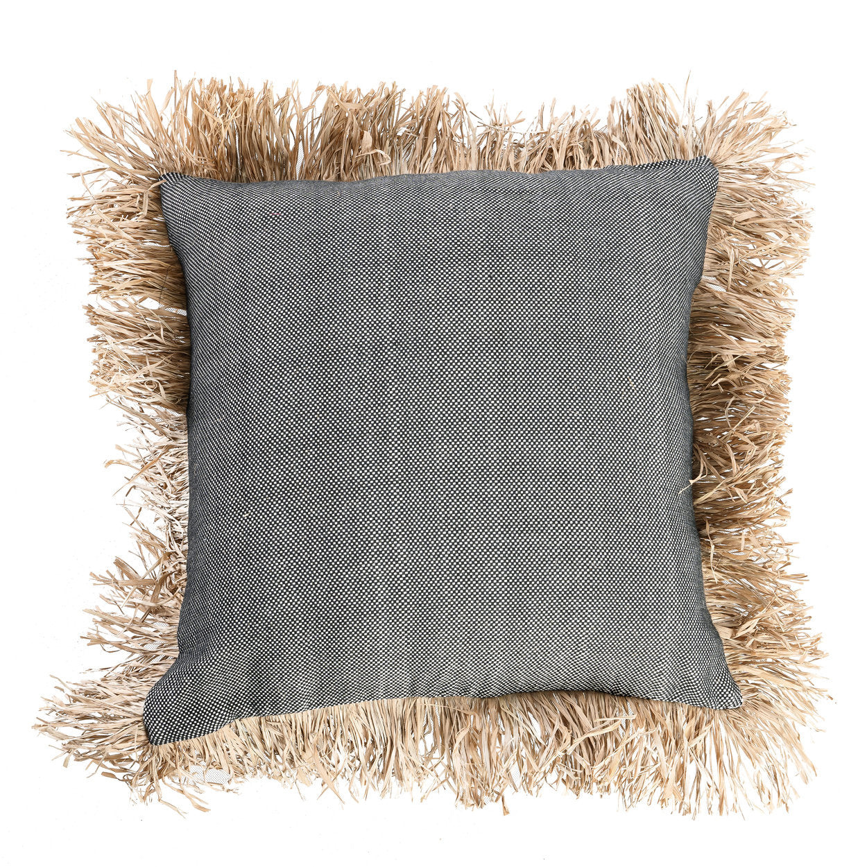 Bazar Bizar De Cotton Bonita Kussenhoes - Zwart Naturel - 60x60