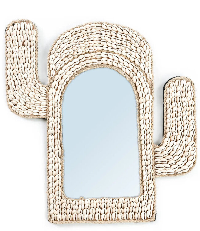 Bazar Bizar De Cactus Schelp Spiegel - Wit