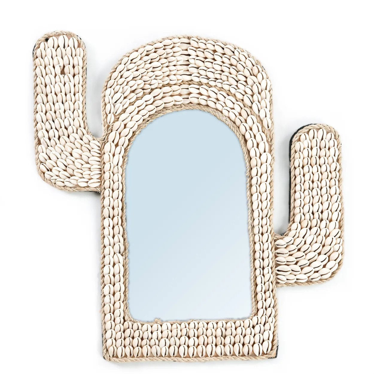 Bazar Bizar De Cactus Schelp Spiegel - Wit