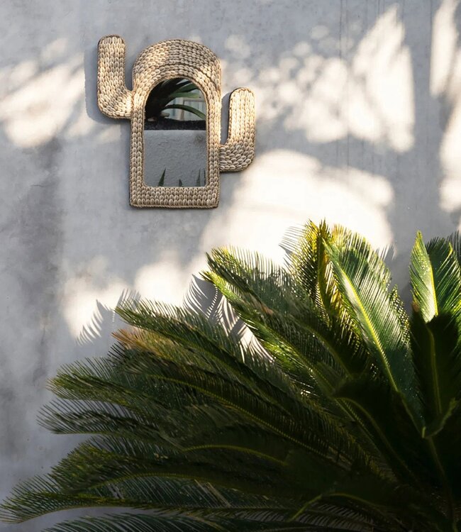 Bazar Bizar De Cactus Schelp Spiegel - Wit