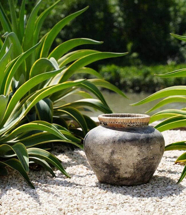 Bazar Bizar De Styly Vaas - Antiek Grijs - M