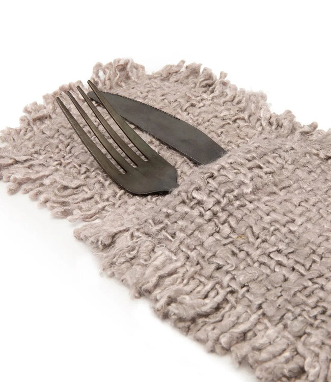 Bazar Bizar Het Oh My Gee Bestekzakje - Parel Grijs - Set van 4