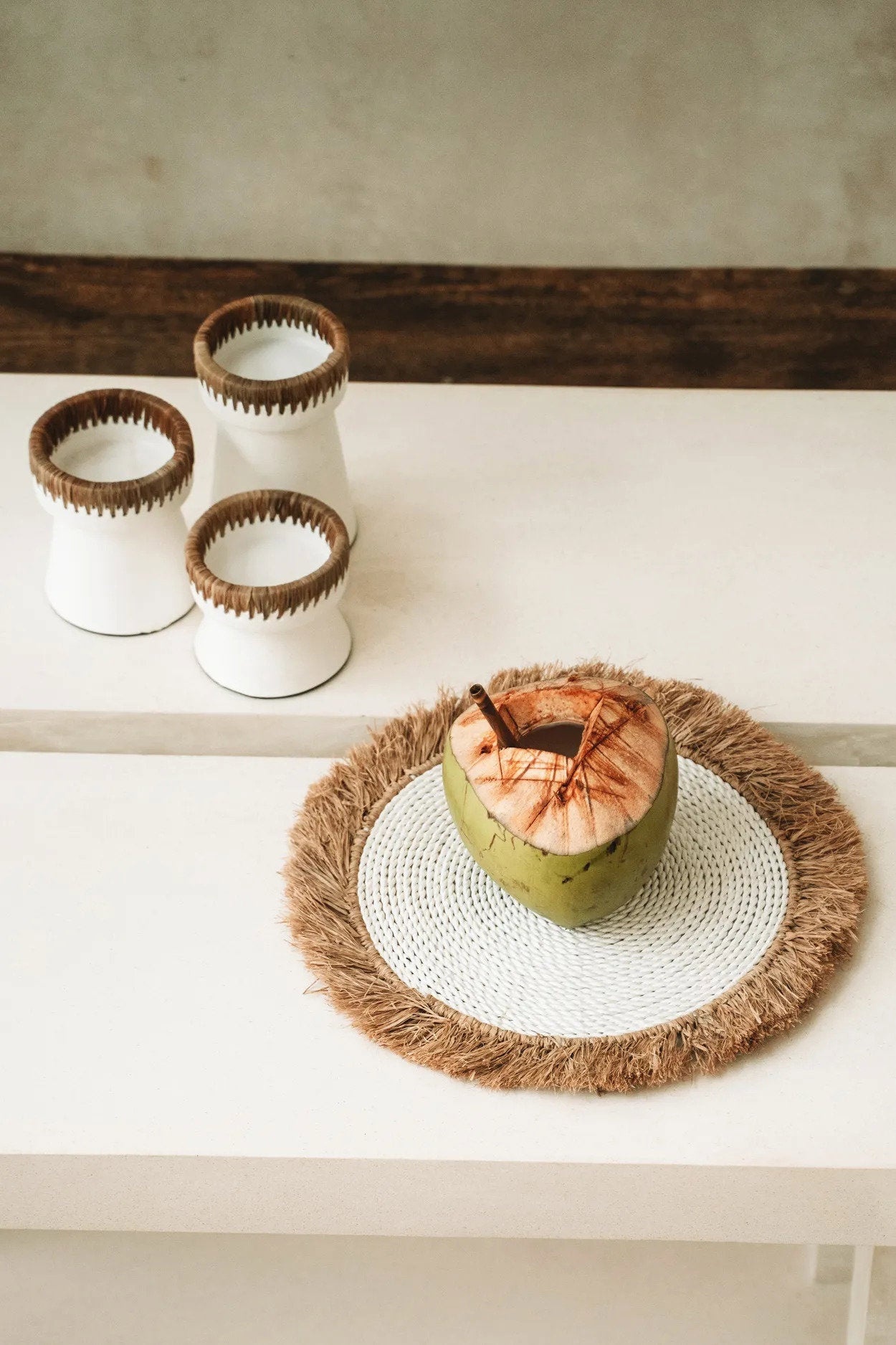 Bazar Bizar De Seagrass Raffia Placemat - Wit Naturel