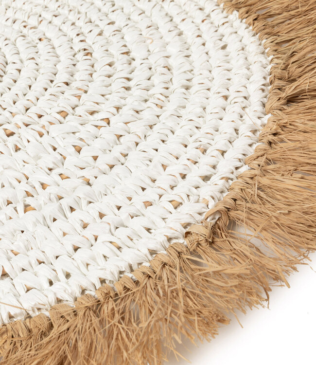 Bazar Bizar De Water Hyacinth Raffia Placemat - Wit Naturel