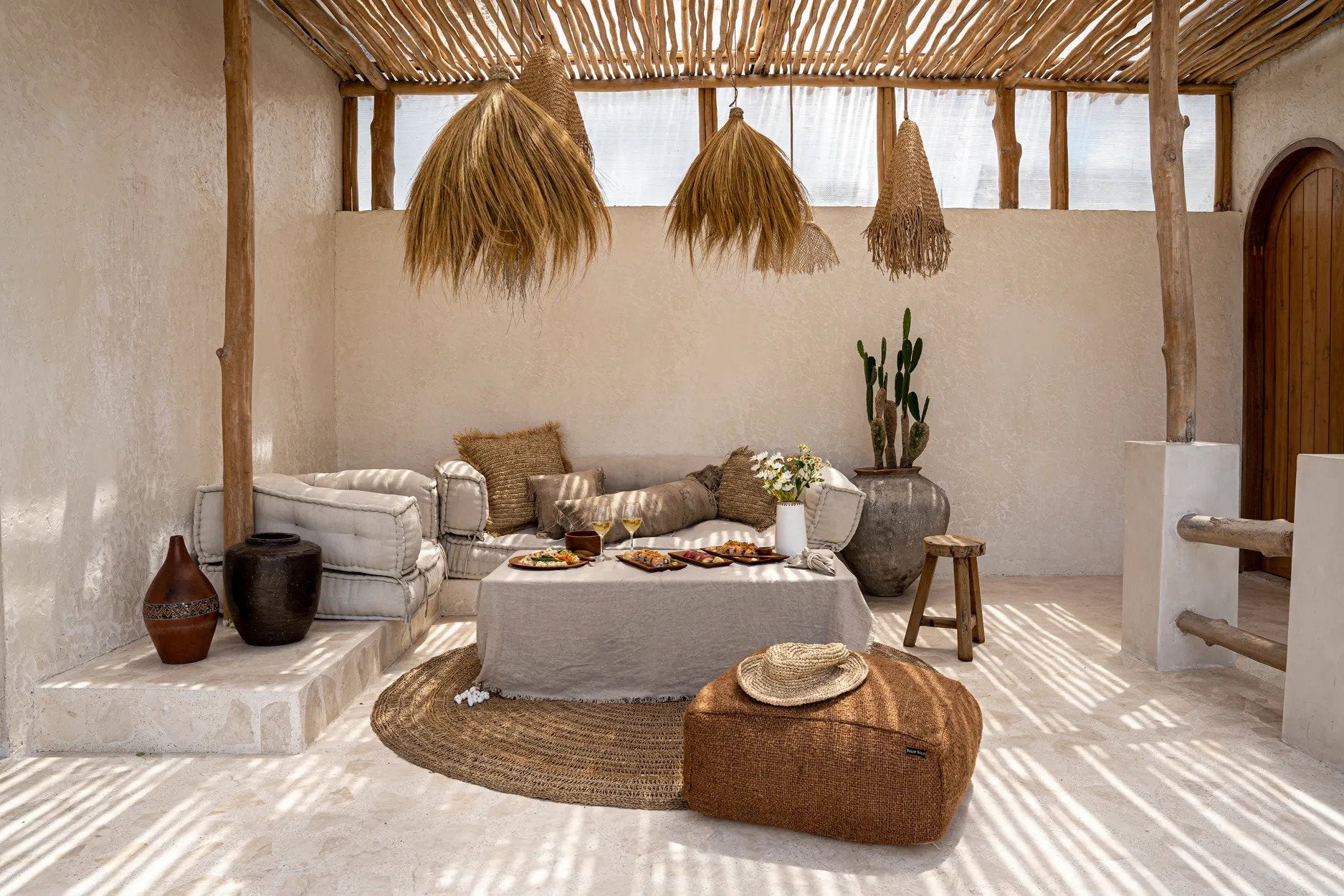 Bazar Bizar De Rayung Hut Hanglamp - Naturel - M
