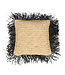 Bazar Bizar De Raffia Kussenhoes Vierkant - Natuurlijk Zwart - 40x40