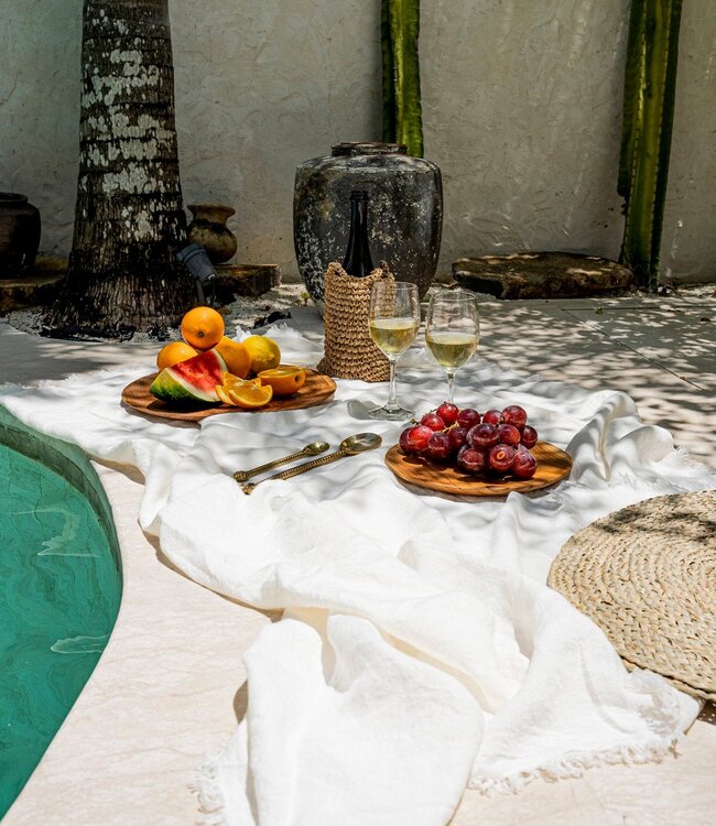 Bazar Bizar Het Linnen Tafelkleed - Wit - 150x250