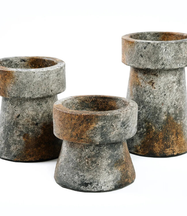 Bazar Bizar De Zigeuner Kaarsenhouder - Antiek Grijs - L