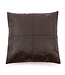 Bazar Bizar De Four Panel Leather Kussenhoes - Chocolade - 40x40
