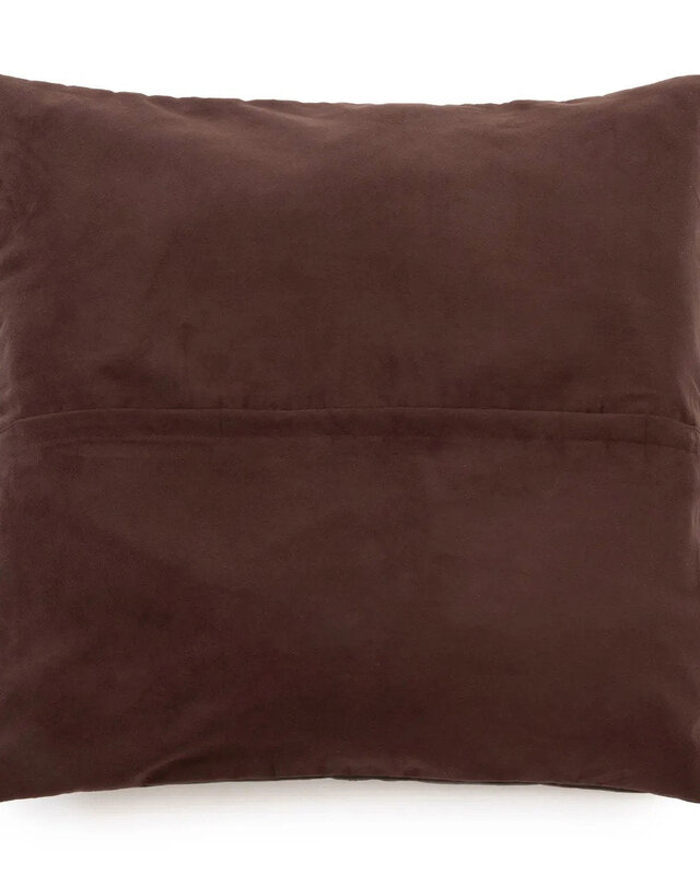 Bazar Bizar De Four Panel Leather Kussenhoes - Chocolade - 60x60