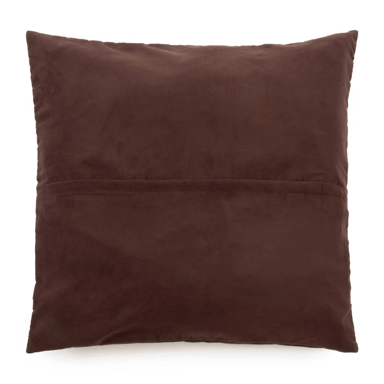 Bazar Bizar De Four Panel Leather Kussenhoes - Chocolade - 60x60