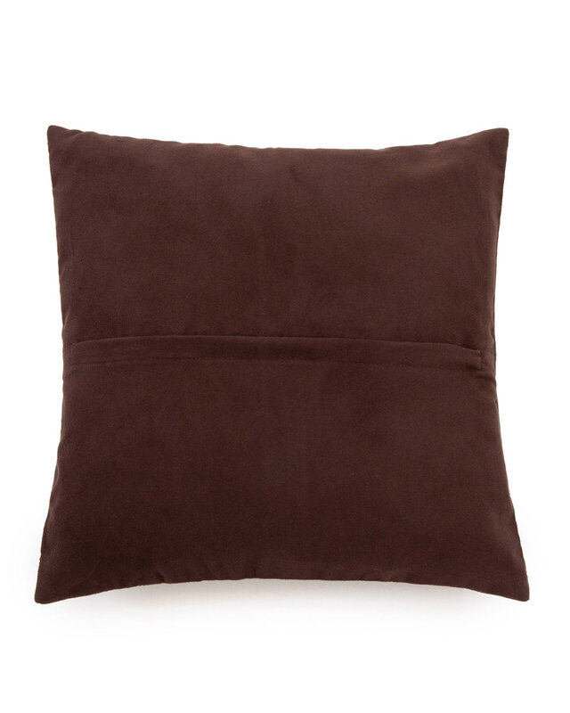 Bazar Bizar De Four Panel Leather Kussenhoes - Chocolade - 40x40
