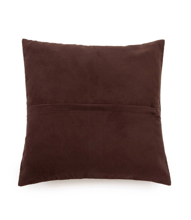 Bazar Bizar De Four Panel Leather Kussenhoes - Chocolade - 40x40