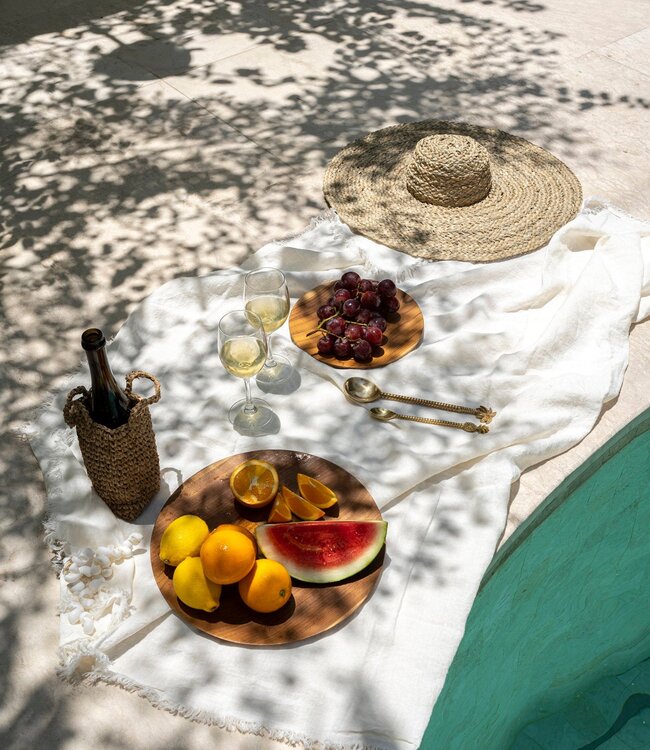 Bazar Bizar Het Linnen Tafelkleed - Wit - 150x150