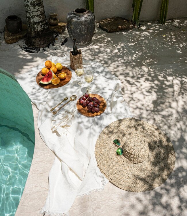 Bazar Bizar Het Linnen Tafelkleed - Wit - 180x300