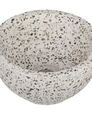 Differnz Waskom River Terrazzo | Zwart/Wit | Ø23xH12 cm